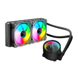(Black) Liquid Cooling System with 240mm High Efficiency Radiators and ARGB Sync Lighting for LGA1700/AM5 CPUs  Black