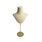 (S Beige) Thin Chain Necklace Display Stand Portrait Model Neck Pendant Mannequin Shaped Jewellery Storage Rack for Women Girls  Beige S