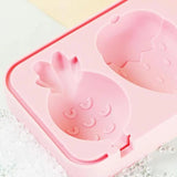 3 Grids Silicone Ice Cream Mold Thickened Food Grade Home Made 3 Hole Cartoon Ice Cream Mold Box Silicone Mold Fruit Shape