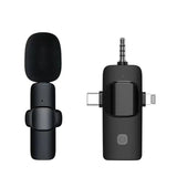 3 IN 1 Wireless Lavalier Microphone Noise Reduction 3.5MM Mini Lapel Mic for IPhone/Android Phone/Camera/Laptop Video Recording