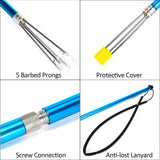 3-Piece Fishing Harpoon Aluminum Alloy Fishing Gaff Hook Fork Harpoon Tip with Barbs Diving Spear Sharp Head Fishing Tools