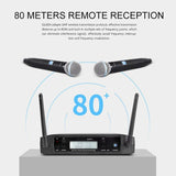 GLXD4 Wireless Microphone 2 Channels UHF Professional Handheld Mic For Stage Party Karaoke Church Meeting