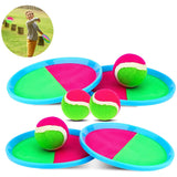 Toys Toss And Catch Set Games With Paddle 4 Ball For Kids Adults Outdoor Game
