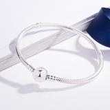 S925 silver classic buckle snake bone bracelet explosion round buckle base chain