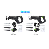 3000SPM Electric 20V Cordless Reciprocating Variable Speed with 2.0Ah Battery 5 Pcs 6-inch Saw Blade for Cutting Wood