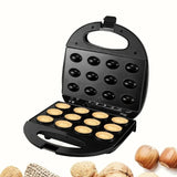 Electric Walnut Waffle Automatic 12 Holes Nuts Cake Maker Kitchen Breakfast Non-stick Cook Plates