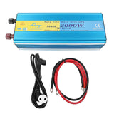 2000W Pure Sine Wave Power Inverter Dual AC Socket 5V 2.1A USB Port LCD Display Power Inverter for H