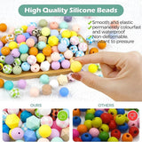 200Pcs For Keychain Making Kit, Multiple Styles Shapes 15Mm Silicone Bulk Rubber Beads Durable Easy To Use