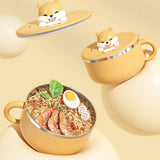 304 Stainless Bowlsteel Anti-Scalding Instant Noodle Bowl Dustproof Ramen Meal Salad Lunch Box Separate Noodles From Soup Water