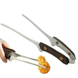 304 Stainless Steel Grill BBQ Tongs With Anti-scald Wood Handle Cooking Utensils Multi-purpose Food Bread Clip For BBQ Baking