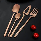 304 Stainless Steel Wall Hanging Steak Knife Fork Spoon Western Tableware Household Sanding Hanging Cup Coffee Dessert Spoon Fou