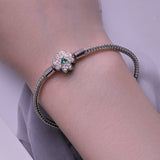 Green Zircon Lucky Four Leaf Grass Basic Bracelet