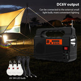 Portable Generator - With Solar Panel, Radio, BT Speaker, Phone Charger, Flashlight, Power Station, Built-in 3600mAh Rechargeable
