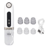 Face Vacuum Pore Cleaner Blue LED Oxygen Injector White Heads Removal Vacuum Hydration 6 Suction Heads 3 Modes for Facial Care