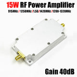 915M 1.2G 1.5G 15W RF Power Amplifier 40DB For 868M 900M LORA Helium Miner Drone Image Transmission GPS Beidou Ham Radio