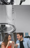 1.7L Electric Blue LED Light Glass 2200W Smart Whistle Kettle Quick Heating Boig Health Pot Teapot