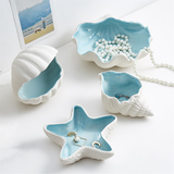 Ceramic Storage Desktop Ornaments Earrings Rings Bracelets Jewelry Display Plate Tray 14x14x3.5cm