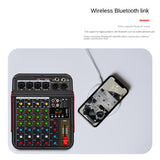 Digital 4 Channel Audio Mixer Bluetooth Mixer Console Built-In Phantom Supply With Audio System For Studio Recording