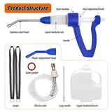 30ML Automatic Drencher Animal Continuous Feeding Gun for Goat Cattle Backpack Medicine Pot Drenching Gun with Bottle