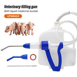 30ML Automatic Drencher Animal Continuous Feeding Gun for Goat Cattle Backpack Medicine Pot Drenching Gun with Bottle