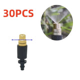 30PCS PVC Outdoor Misting Cooling System Garden Irrigation Yard Watering 1/4'' Brass Atomizer Adjustable Micro Sprinklers