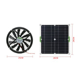 100W Solar Panel Powered Fan 10 Inch Mini Ventilator Solar Exhaust Fan For Dog Chicken House Greenhouse RV Fan Charger