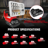 18W 2000LM LED Work Portable Outdoor Camping Light Rechargeable Lamps Flashlight for Milwaukee 18V Li-ion Battery