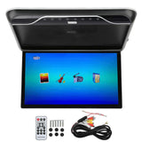 19in Car Roofmount LCD Monitor Flip Down 1080P 16 Color Touch Control Atmosphere Light USB InputBlack