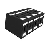 (Black) Home Storage Solution Portable Accessory for Bedding and Garments Double Window Sturdy Linen Materials 4pcs Set  Black