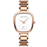 Stainless Steel Milan Mesh Quartz Watch Women's Half Tonneau
