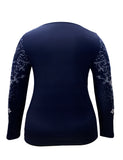Women's Fashionable Temperament Flying Wings Printing Long Sleeve Square-neck Top