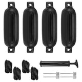 Boat Fenders 4Pcs 4.5x16 Inch Inflatable Ribbed Marine 6.5 Ft Needles