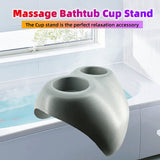 Soft PU Massage Bathtub Light Gray Shower Bath Spa Bracket For Wine Beer Drink Coffee Bathroom Hot Tub Cup Stand