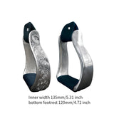 Stirrup Saddle Aluminium Fittings Stable Hand Engraved Design Small Size Versatile Footrest for Outdoor Equestrian Rider