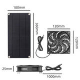 10W Solar Panel Fan Kit USB 5V Output Portable Waterproof Outdoor for Greenhouse Dog Pet House Home Ventilation Equipment Summer
