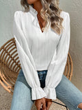 Women's Shirt Fashion V-neck Flared Sleeves