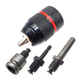 1.5-13Mm Keyless Drill Chuck 1/2Inch-20UNF with SDS-Plus 1/4Inch Hex Shank 1/2Inch Socket Square Wrench Adapter