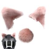 Creative Cute Plush Cat Ears Decorate Motorcycle 1Pair Motocross Helmet Decor Sticker Accessories Cosplayer Styling