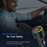 QC3.0 Car Audio MP3 Player Wireless Bluetooth 5.0 FM Transmitter Dual USB Fast Charger Handsfree Car Kit U Disk Music Play