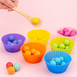 Toy Rainbow Ball Wooden Training Clip Beads Puzzle Board Game For 3+ Years Kids