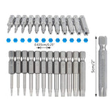 24 Pack Torx Head Screwdriver Bit Set 1/4 Inch Hex Shank T5-T40 Star Screwdriver Tool Kit With 2 Pack Handle