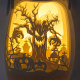 3pcs/set Halloween Pumpkin Combination Lamp- Indoor/outdoor Table, Party, Nightmare Halloween Pumpkin Pop-up SVG, Silhouette, PDF Template Christmas Nightmare, Halloween Paper Cuttings Lamp Box, Shadow Box - Perfect Halloween Gift