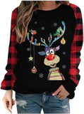 Women's Tops Santa Claus Graphic Print Crew Neck Raglan Long-sleeved T-shirt Women's Sweater