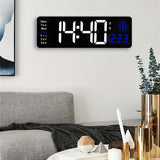 1pc Large-Digital-Wall-Clock - 39.67 Cm Digital Wall Clocks Large Display With Remote Control, 12/24Hr Format, Automatic Brightness Alarm Clock With Temperature, Date, Week For Living Room Office Decor