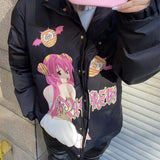 Men's And Women's Loli Print Stand-up Collar Thickened Down Padded Jacket