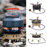 Portable Windproof Camping Cookout Gas Stove Holder Set