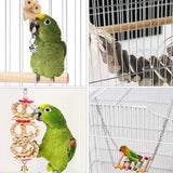 Bird Parrot Toys Wooden Hanging Swing Hammock Chewing Climbing Ladders Perches Pet Cage Accessories