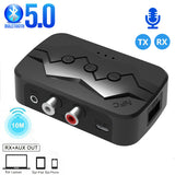 Bluetooth 5.0 Receiver Transmitter 3.5mm AUX Jack RCA Music Wireless Audio Adapter NFC Car Kit Support TF Card U Disk