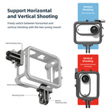 Sports Video Aluminum Alloy Camera Cage Dual Cold Shoe Mounts Metal Protective Frame Vlog for Insta360 GO 3S