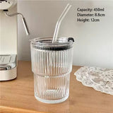 450Ml Transparent Bubble Milk Tea Cup Juice Glass Milk Morning Cup With Lid And Straw